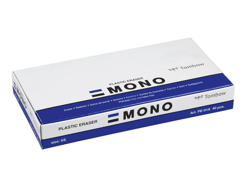 GOMA DE BORRAR TOMBOW PVC MONO TAMAO XS