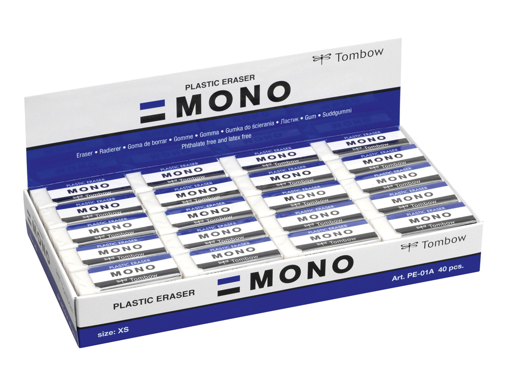 GOMA DE BORRAR TOMBOW PVC MONO TAMAO XS