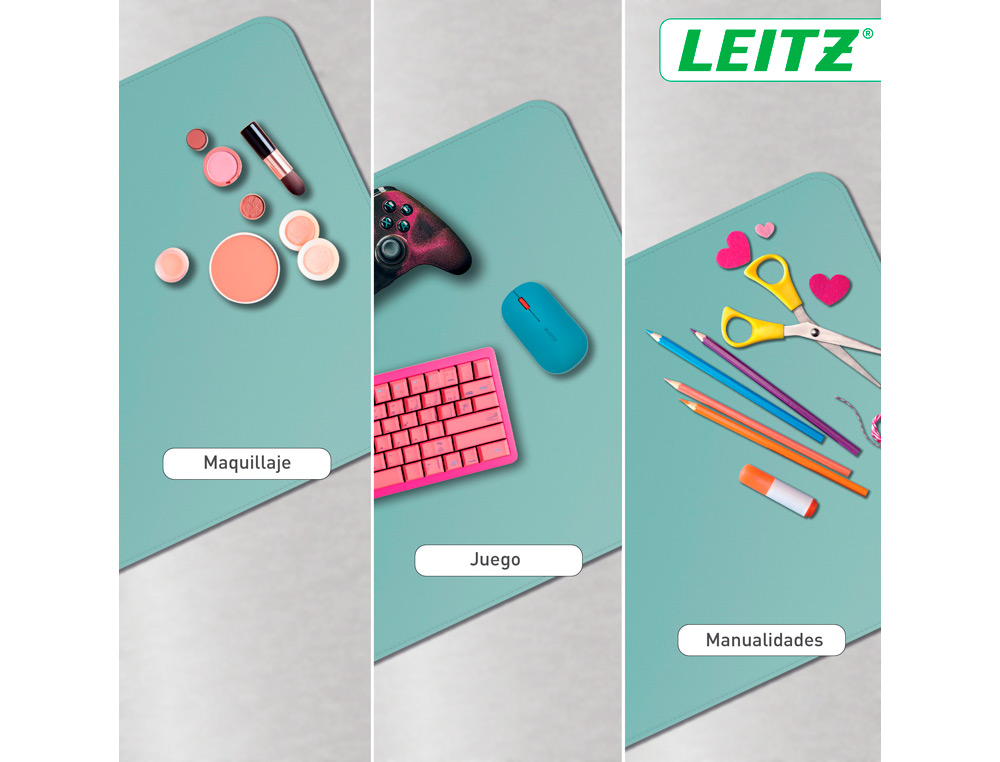 ALFOMBRILLA DE SOBREMESA LEITZ 80X40 CM COLOR VERDE MENTA