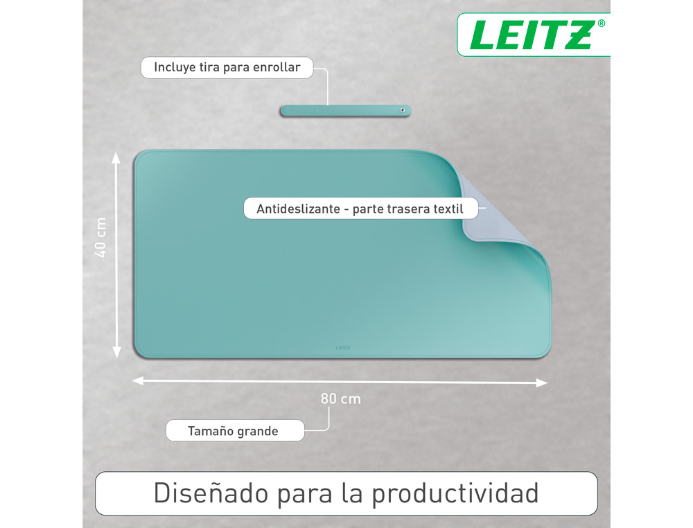 ALFOMBRILLA DE SOBREMESA LEITZ 80X40 CM COLOR VERDE MENTA