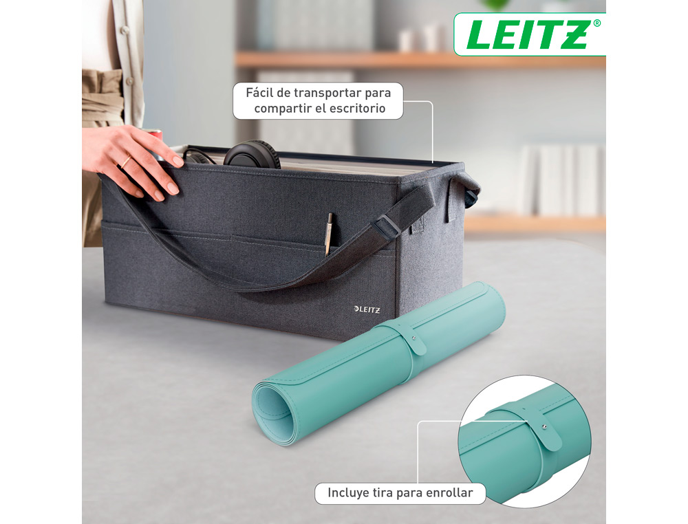 ALFOMBRILLA DE SOBREMESA LEITZ 80X40 CM COLOR VERDE MENTA