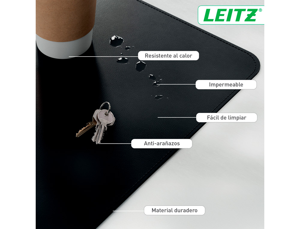 ALFOMBRILLA DE SOBREMESA LEITZ 80X40 CM COLOR NEGRO