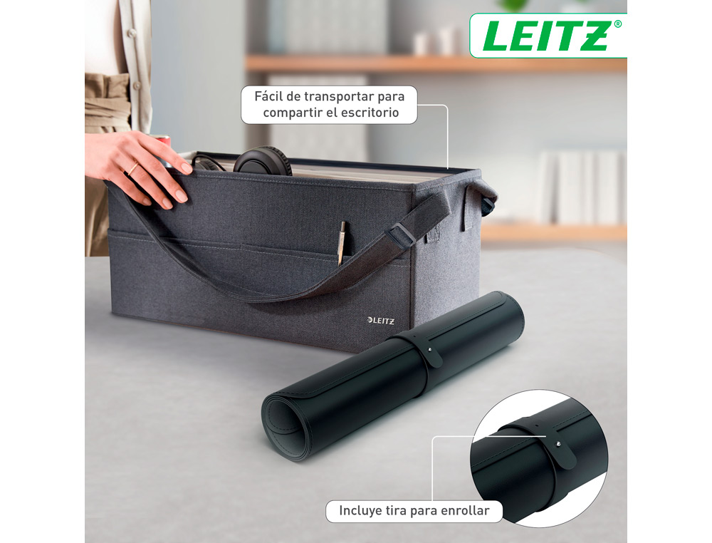 ALFOMBRILLA DE SOBREMESA LEITZ 80X40 CM COLOR NEGRO