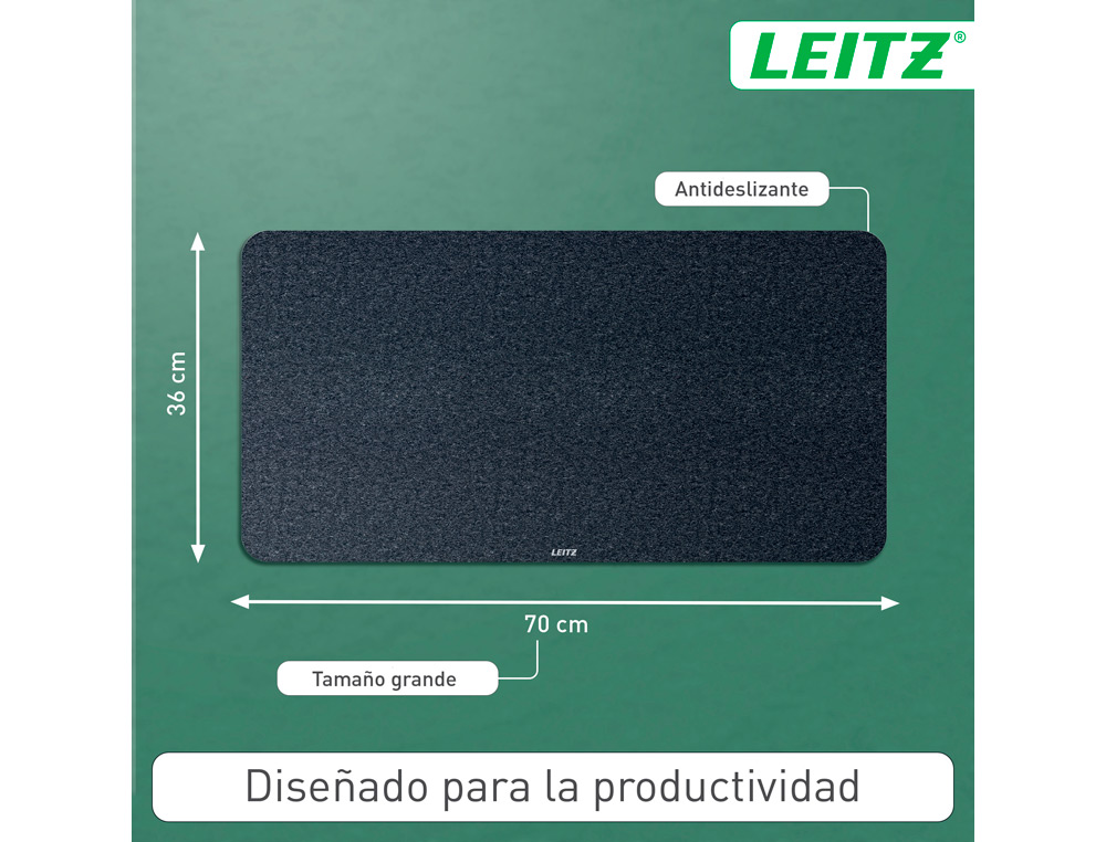ALFOMBRILLA DE SOBREMESA LEITZ FIELTRO 70X36 CM COLOR GRIS