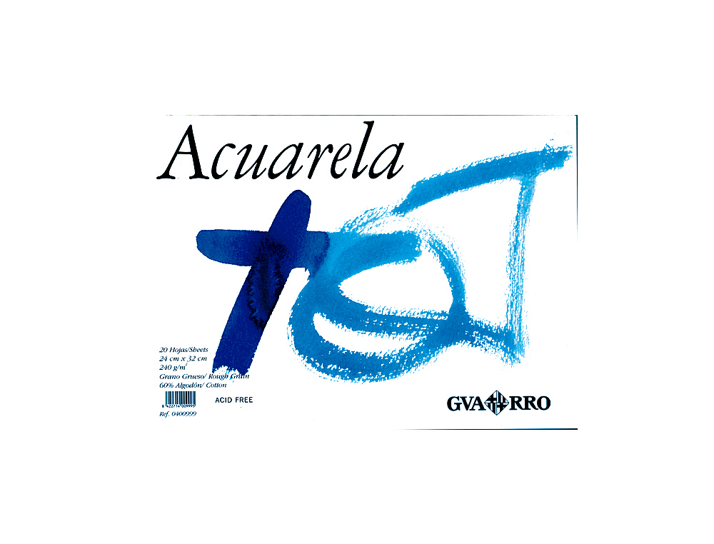 BLOC DIBUJO ACUARELA DIN A4 ENCOLADO 23X32.5 CM 20 H DE 240 GR/M2