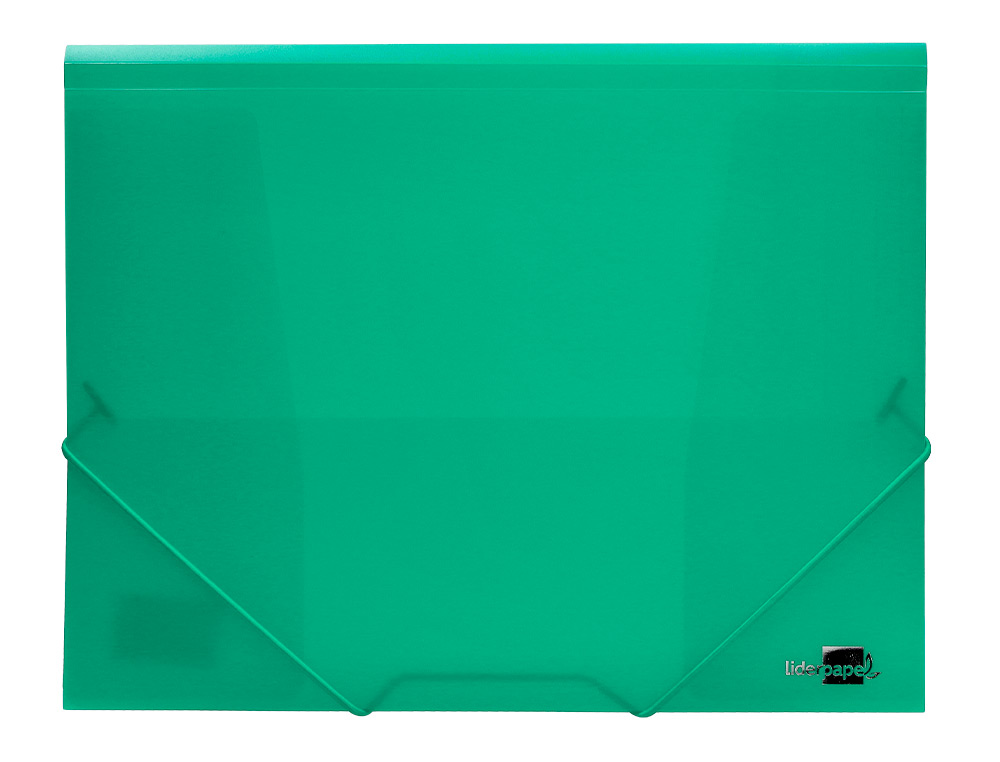CARPETA LIDERPAPEL GOMAS SOLAPAS 34963 POLIPROPILENO DIN A4 VERDE TRANSLUCIDO