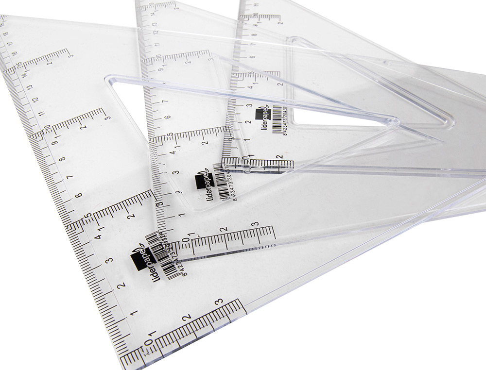 ESCUADRA LIDERPAPEL 25 CM PLASTICO CRISTAL