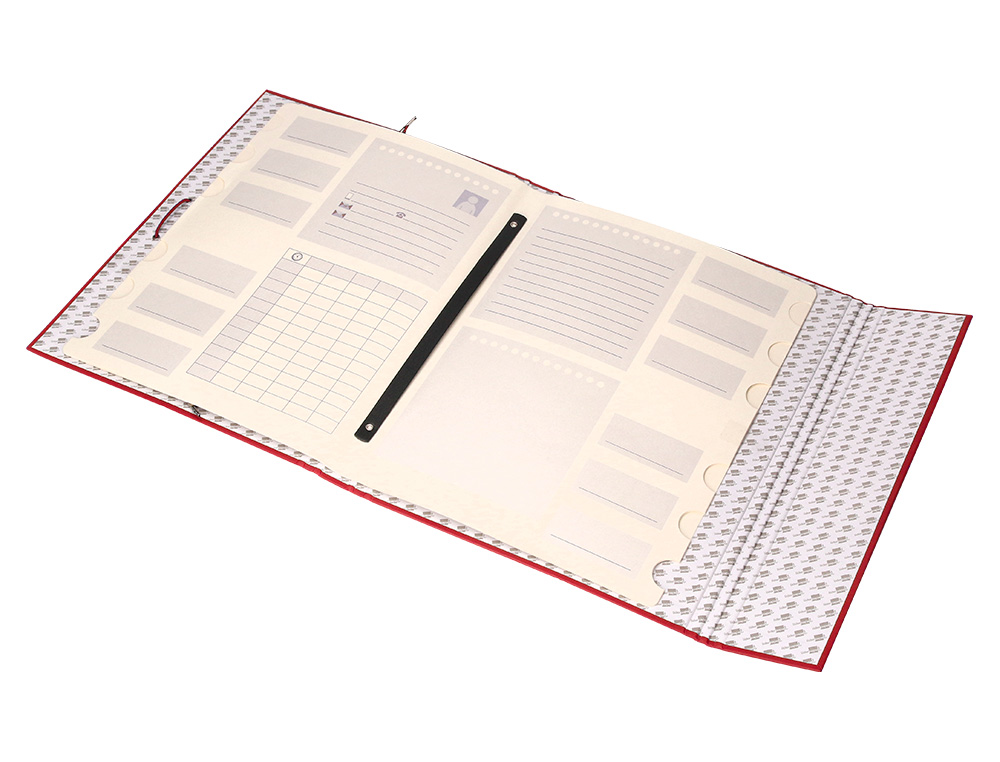 CARPETA CLASIFICADORA LIDERPAPEL 12 DEPARTAMENTOS FOLIO PROLONGADO CARTON FORRADO COLOR ROJO
