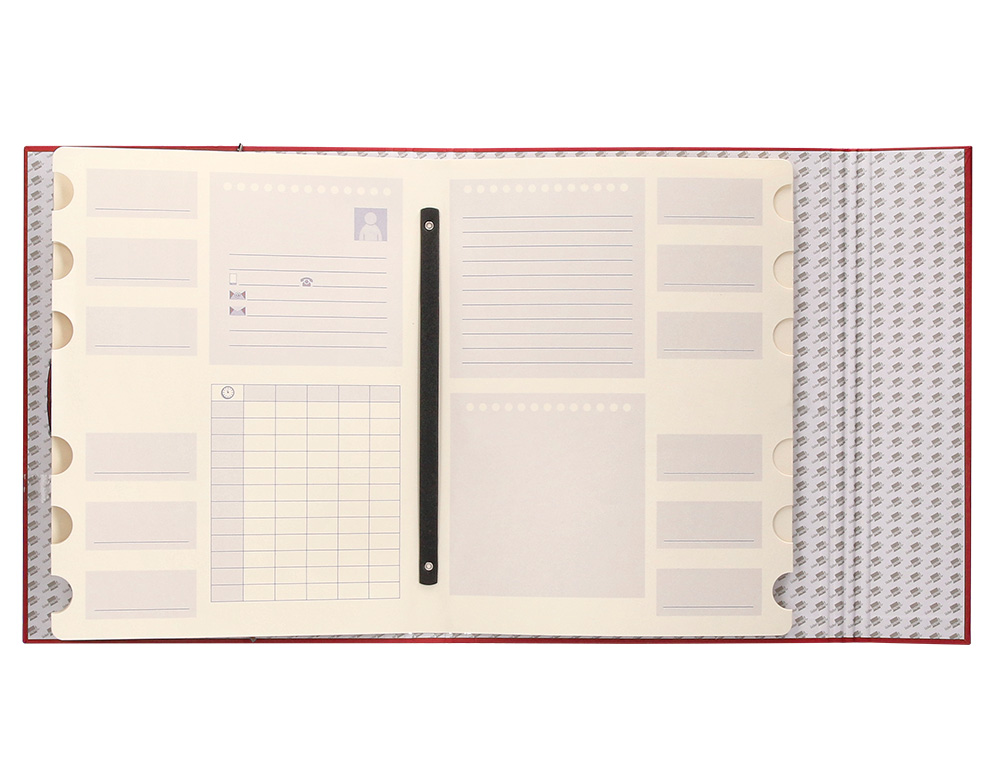 CARPETA CLASIFICADORA LIDERPAPEL 12 DEPARTAMENTOS FOLIO PROLONGADO CARTON FORRADO COLOR ROJO