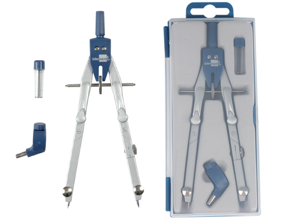 COMPAS LIDERPAPEL MICROMETRICO CON BIGOTERA RAPIDA Y ADAPTADOR