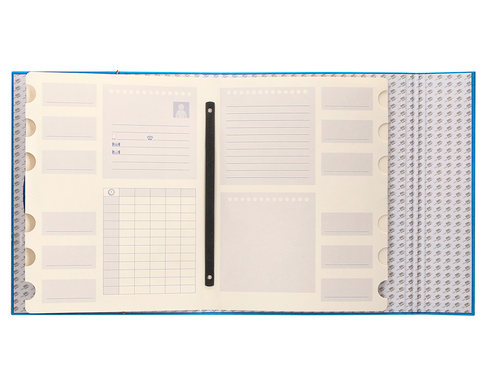 CARPETA CLASIFICADORA LIDERPAPEL 12 DEPARTAMENTOS FOLIO PROLONGADO CARTON FORRADO CELESTE