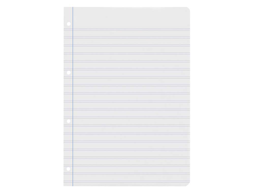 RECAMBIO LIDERPAPEL A4 100 HOJAS 60G/M2 PAUTA 4 3.5MM CON MARGEN 4 TALADROS