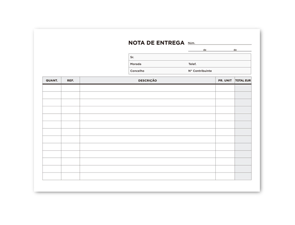 TALONARIO LIDERPAPEL ENTREGAS CUARTO APAISADO 229 DUPLICADO -TEXTO EN PORTUGUES