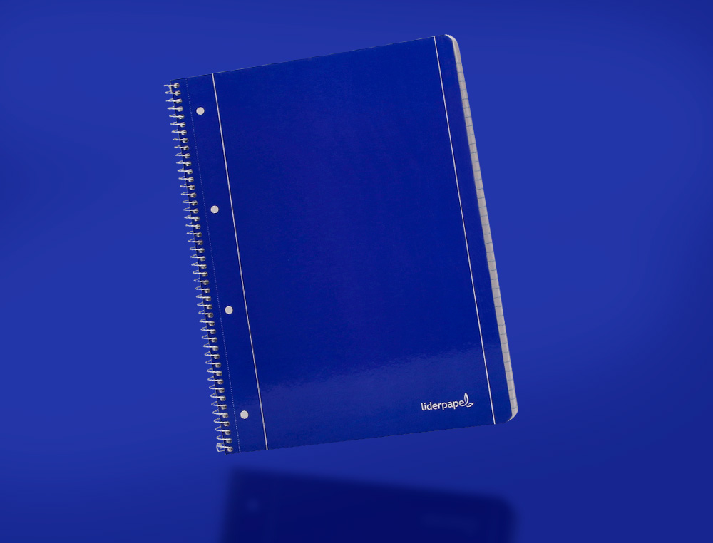 CUADERNO ESPIRAL LIDERPAPEL A4 MICRO SERIE AZUL TAPA BLANDA 80H 75 GR CUADRO 5MM CON MARGEN 4 TALADROS AZUL