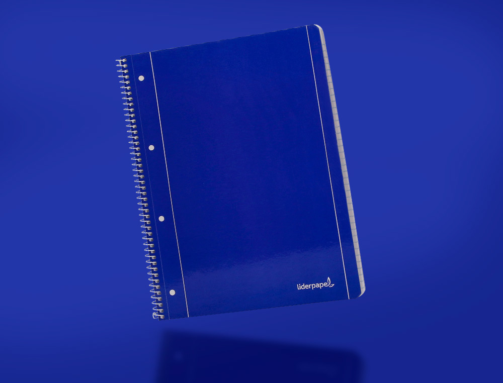 CUADERNO ESPIRAL LIDERPAPEL A4 MICRO SERIE AZUL TAPA BLANDA 80H 75 GR HORIZONTAL CON MARGEN 4 TALADROS AZUL