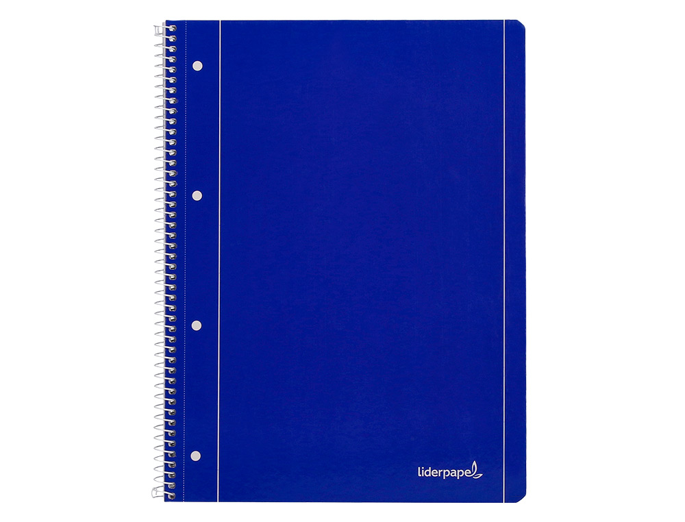 CUADERNO ESPIRAL LIDERPAPEL A4 MICRO SERIE AZUL TAPA BLANDA 80H 75 GR HORIZONTAL CON MARGEN 4 TALADROS AZUL