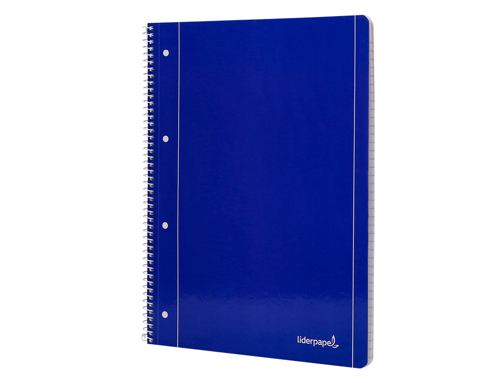 CUADERNO ESPIRAL LIDERPAPEL A4 MICRO SERIE AZUL TAPA BLANDA 80H 75 GR HORIZONTAL CON MARGEN 4 TALADROS AZUL