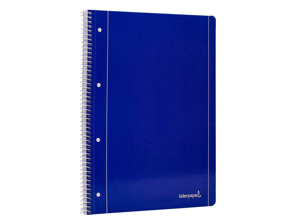 CUADERNO ESPIRAL LIDERPAPEL A4 MICRO SERIE AZUL TAPA BLANDA 80H 75 GR HORIZONTAL CON MARGEN 4 TALADROS AZUL