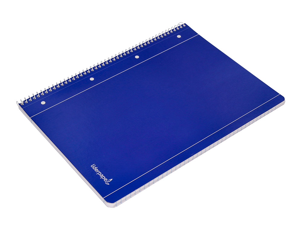 CUADERNO ESPIRAL LIDERPAPEL A4 MICRO SERIE AZUL TAPA BLANDA 80H 75 GR HORIZONTAL CON MARGEN 4 TALADROS AZUL