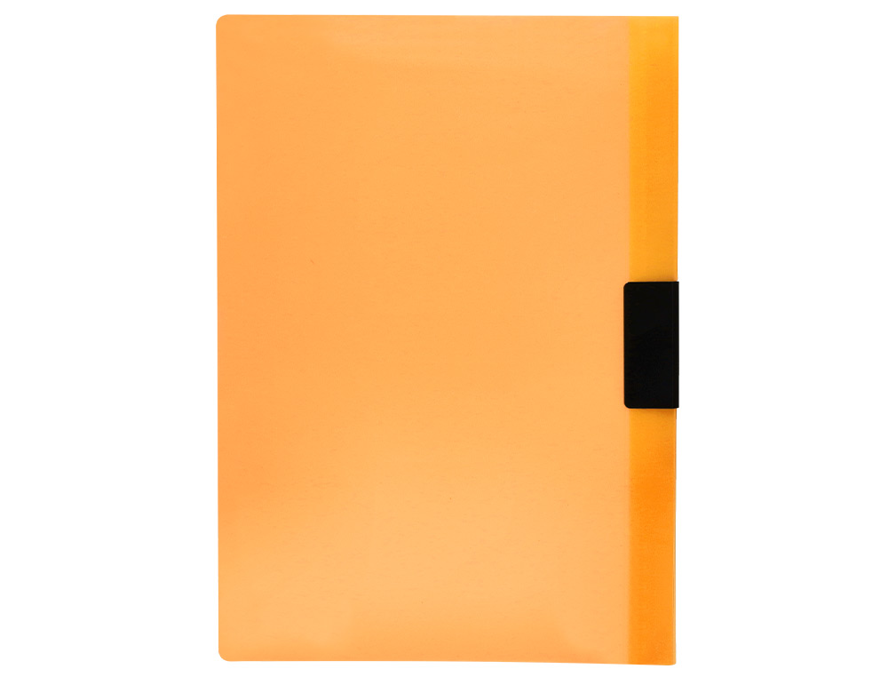 CARPETA LIDERPAPEL DOSSIER PINZA LATERAL 45301 POLIPROPILENO DIN A4 NARANJA 30 HOJAS PINZA DESLIZANTE