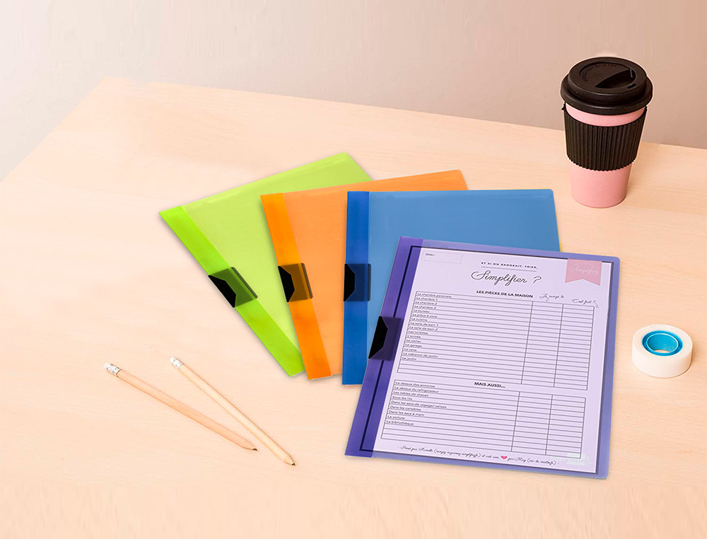 CARPETA LIDERPAPEL DOSSIER PINZA LATERAL 45301 POLIPROPILENO DIN A4 NARANJA 30 HOJAS PINZA DESLIZANTE