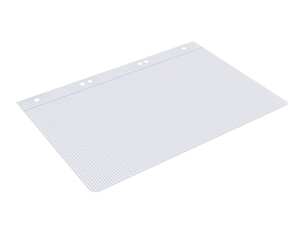 RECAMBIO LIDERPAPEL CUARTO 100 HOJAS 60G/M2 CUADRO 3MM CON MARGEN 6 TALADROS