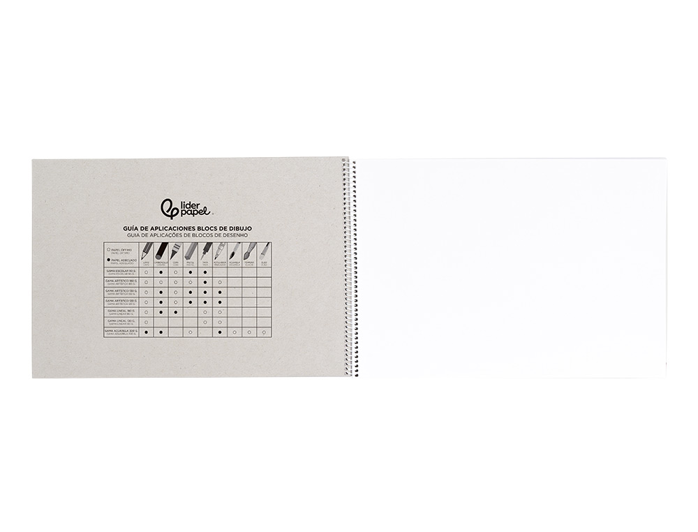 BLOC DIBUJO LIDERPAPEL ESCOLAR ESPIRAL 155X215MM 20 HOJAS 90 GR/M2 SIN RECUADRO