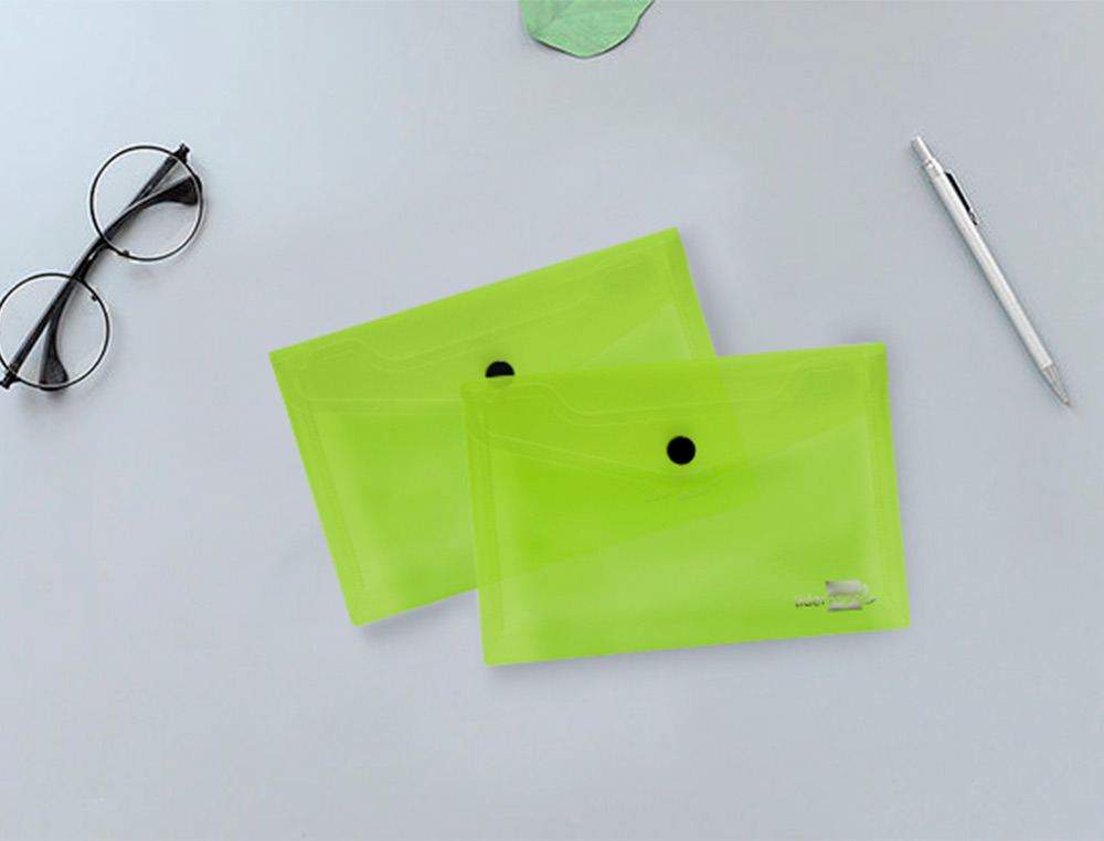 CARPETA LIDERPAPEL DOSSIER BROCHE 44223 POLIPROPILENO DIN A7 VERDE TRANSLUCIDO