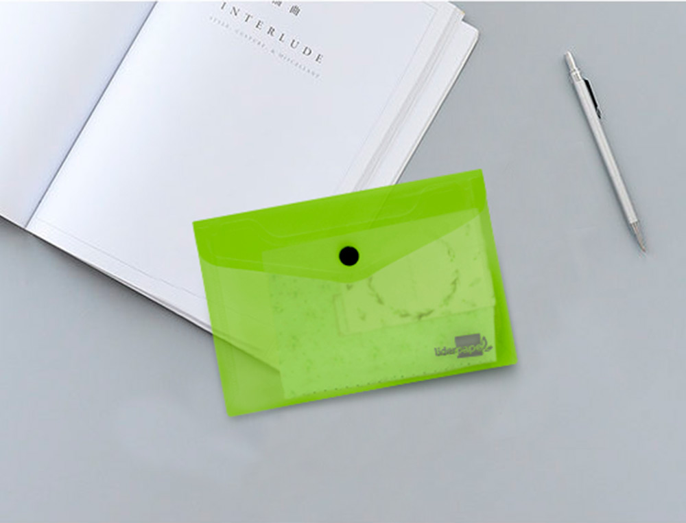 CARPETA LIDERPAPEL DOSSIER BROCHE 44223 POLIPROPILENO DIN A7 VERDE TRANSLUCIDO