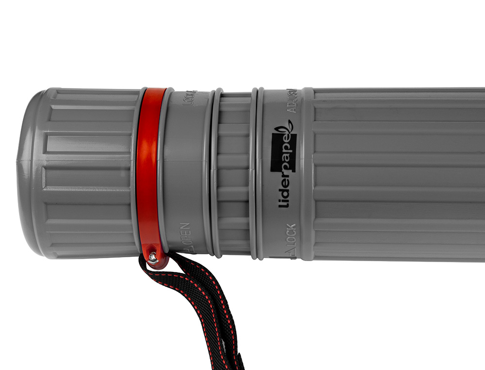 PORTAPLANOS PLASTICO LIDERPAPEL DIAMETRO 9 CM EXTENSIBLE HASTA 125 CM GRIS