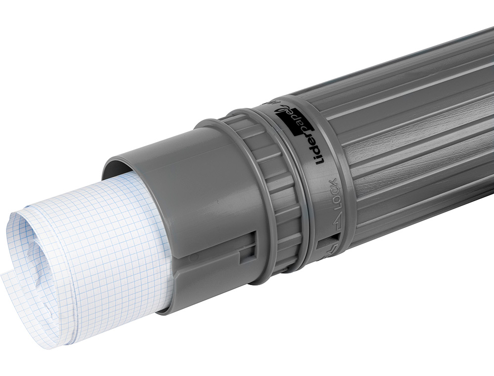 PORTAPLANOS PLASTICO LIDERPAPEL DIAMETRO 9 CM EXTENSIBLE HASTA 125 CM GRIS