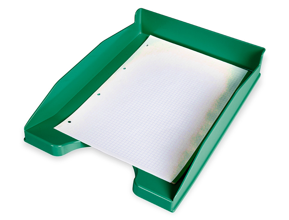 BANDEJA SOBREMESA PLASTICO Q-CONNECT VERDE OPACO 240X70X340 MM