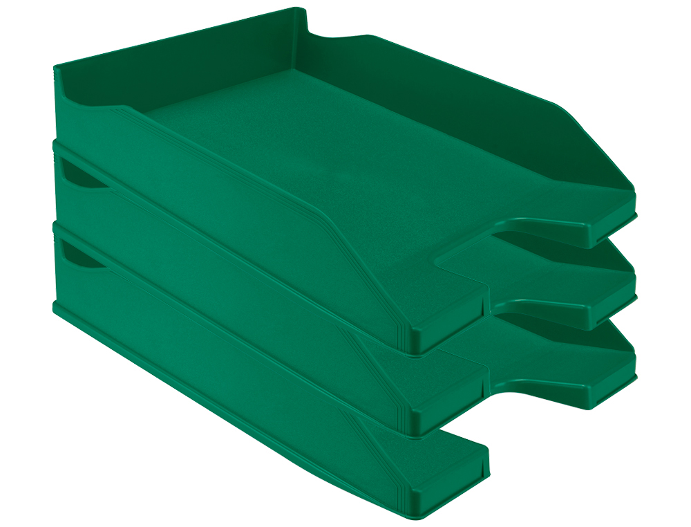 BANDEJA SOBREMESA PLASTICO Q-CONNECT VERDE OPACO 240X70X340 MM