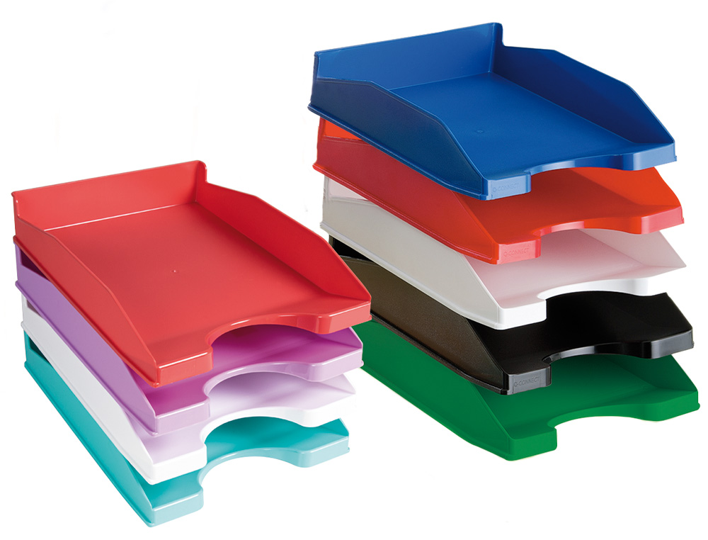 BANDEJA SOBREMESA PLASTICO Q-CONNECT VERDE OPACO 240X70X340 MM