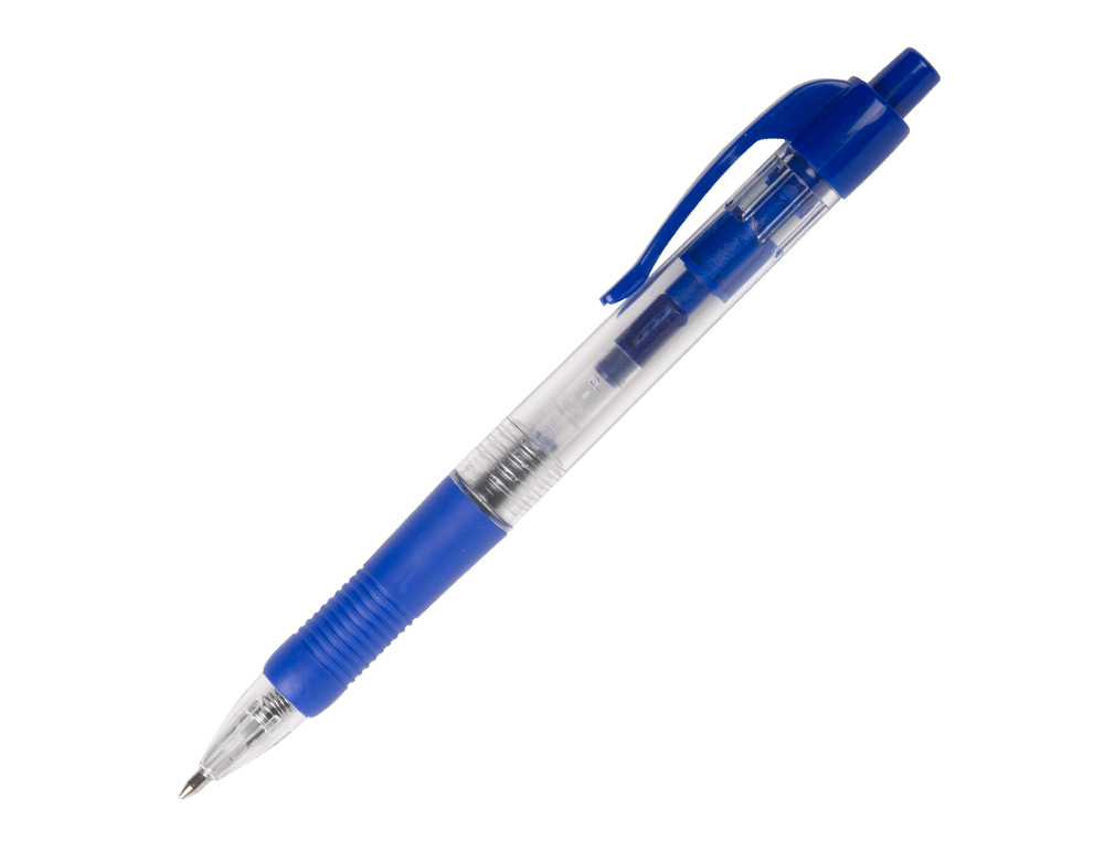 BOLIGRAFO Q-CONNECT AZUL RETRACTIL CON SUJECION DE CAUCHO