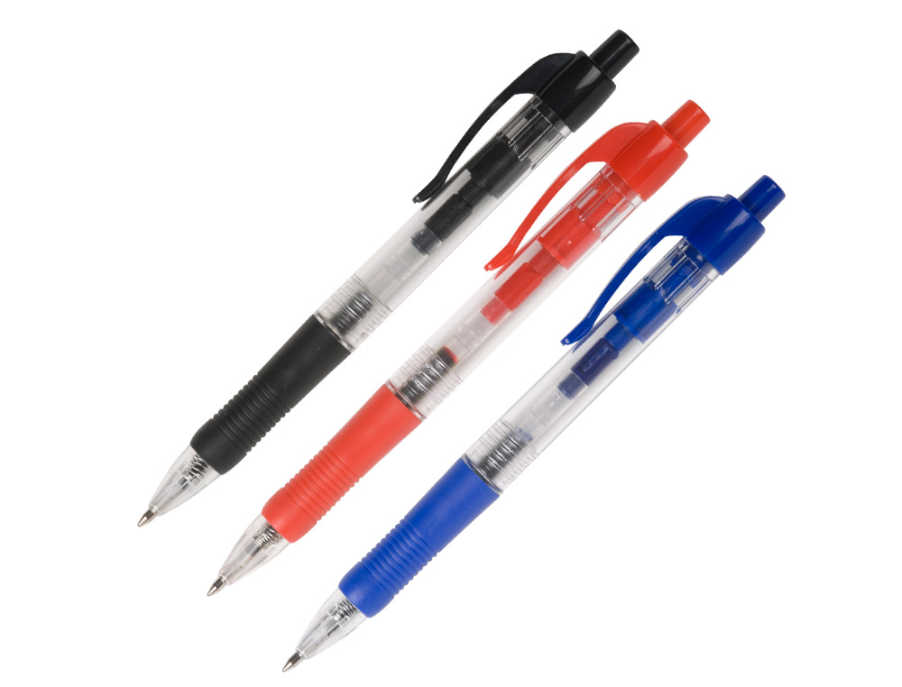 BOLIGRAFO Q-CONNECT AZUL RETRACTIL CON SUJECION DE CAUCHO