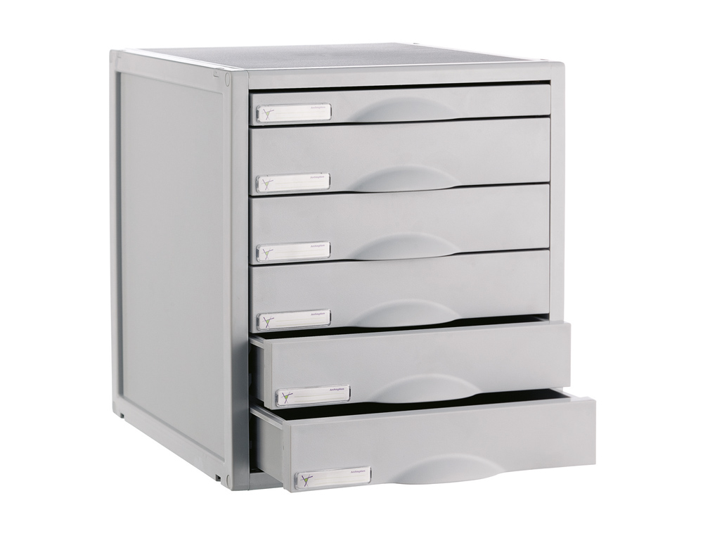 FICHERO CAJONES DE SOBREMESA 8206C 356X316X362 MM 6 CAJONES COLOR GRIS