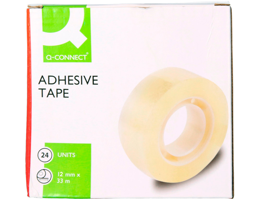 CINTA ADHESIVA Q-CONNECT TRANSPARENTE 33 MT X 12 MM ENCELOFANADA