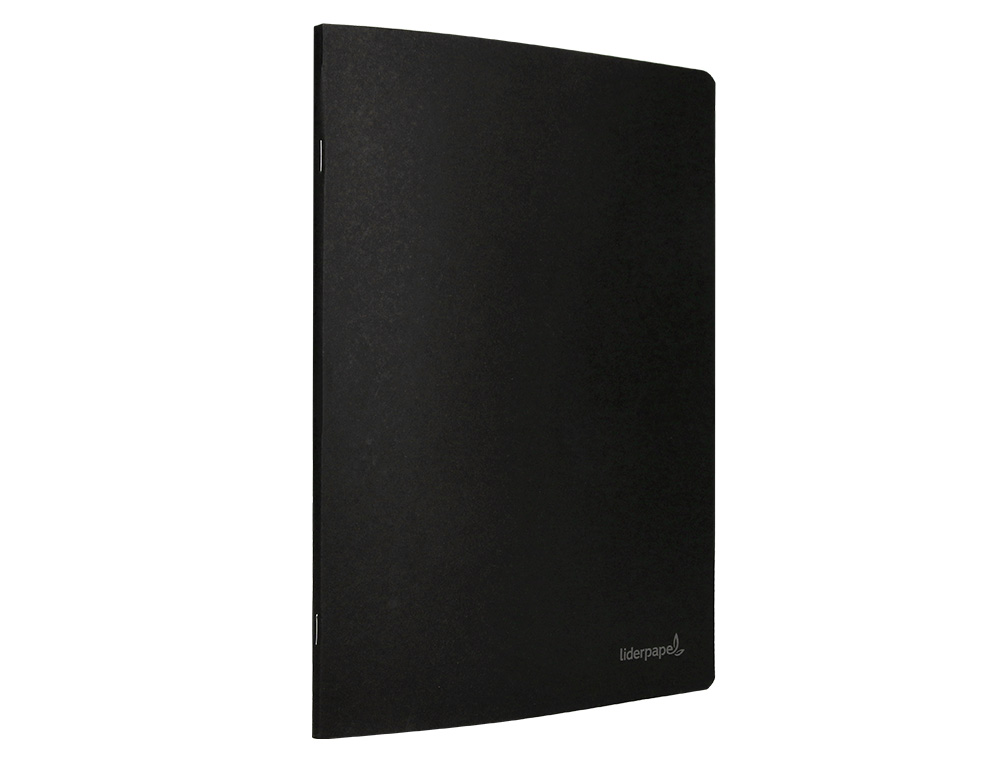 LIBRETA LIDERPAPEL TAPA NEGRA A5 80 HOJAS 60G/M2 CUADRO 5MM CON DOBLE MARGEN
