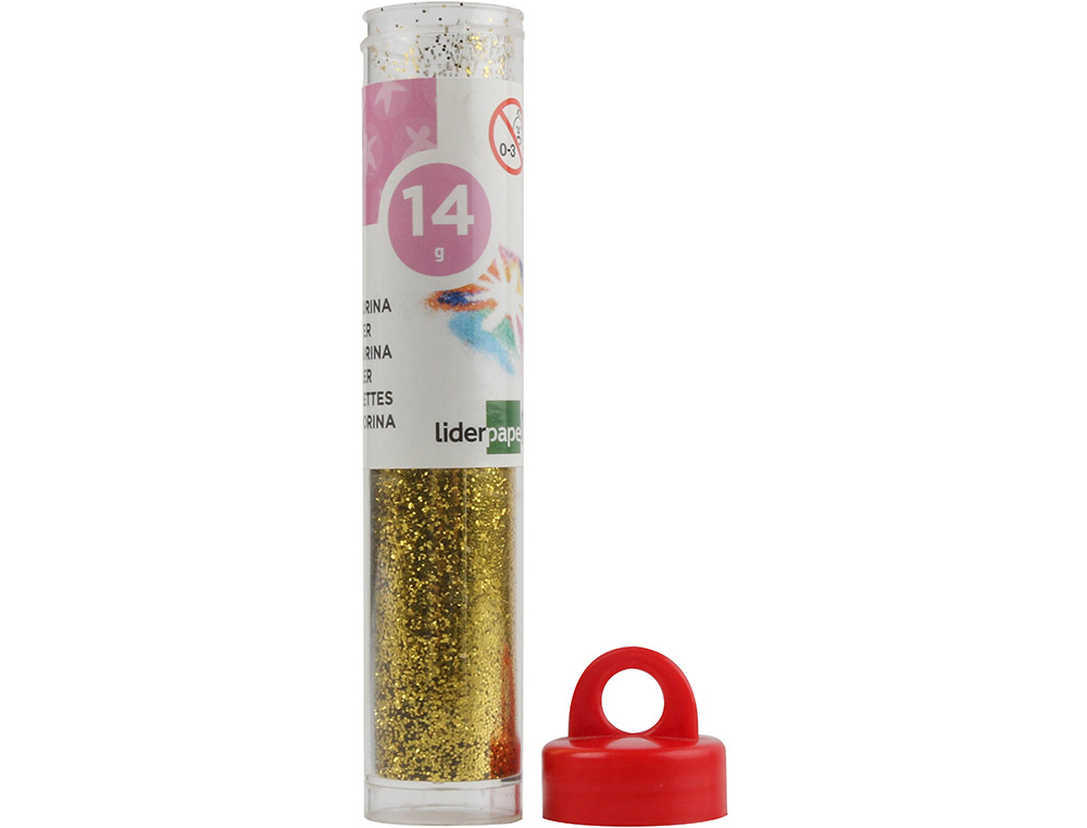 PURPURINA LIDERPAPEL FANTASIA COLOR ORO BOTE DE 14 GR