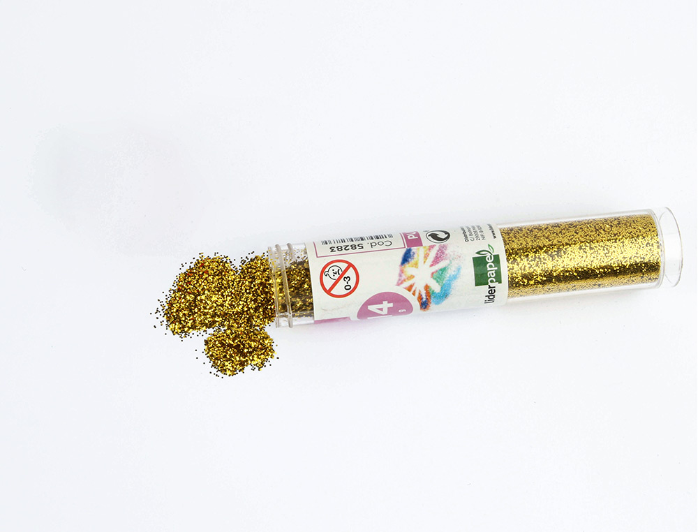 PURPURINA LIDERPAPEL FANTASIA COLOR ORO BOTE DE 14 GR