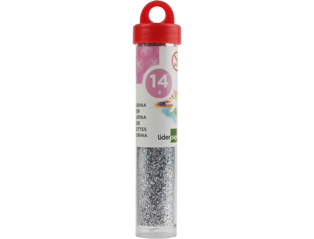 PURPURINA LIDERPAPEL FANTASIA COLOR PLATA BOTE DE 14 GR