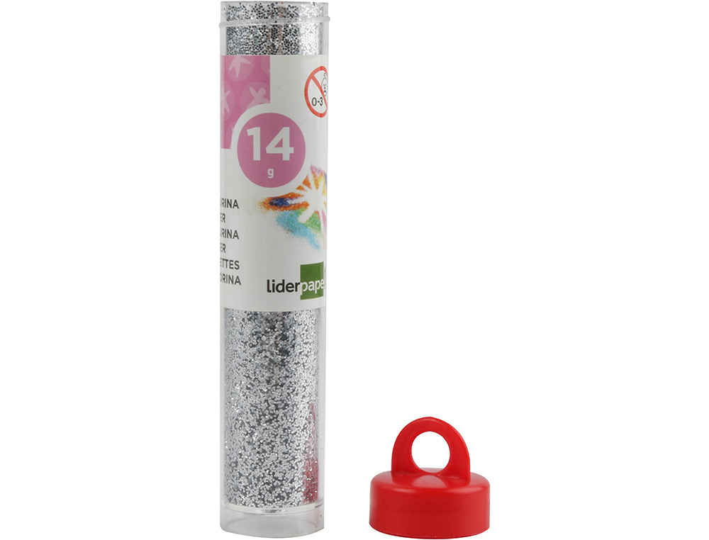 PURPURINA LIDERPAPEL FANTASIA COLOR PLATA BOTE DE 14 GR