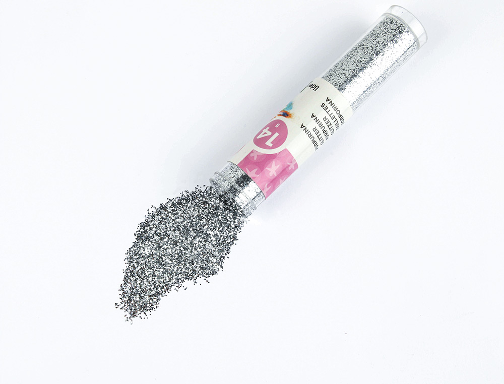 PURPURINA LIDERPAPEL FANTASIA COLOR PLATA BOTE DE 14 GR
