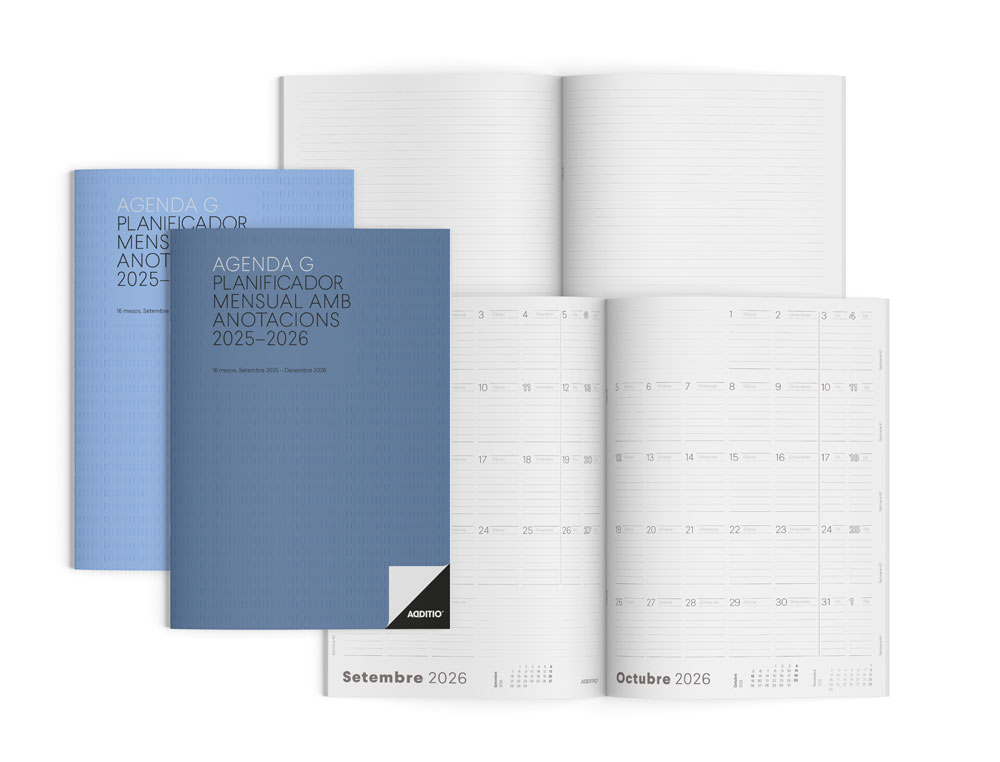 AGENDA G MES VISTA CATALAN ADDITIO PLANIFICADOR 16 MESES 195X285 MM COLORES SURTIDOS