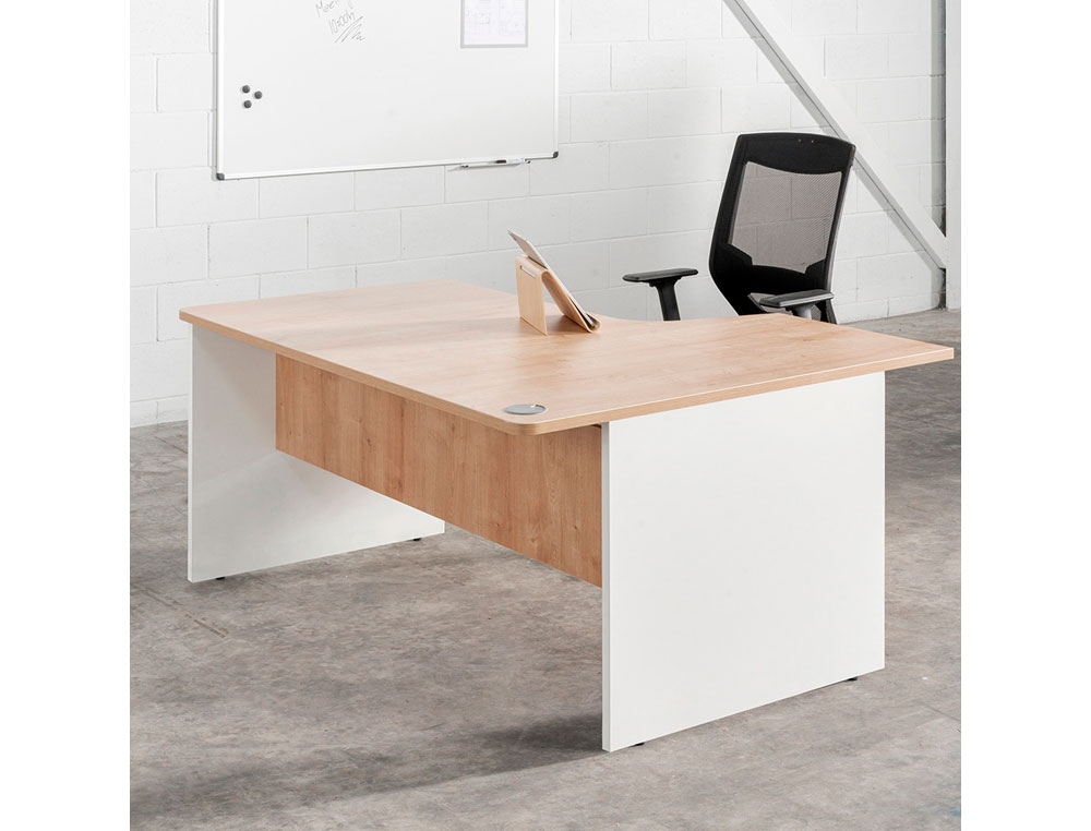 MESA ROCADA SERIE WORK 180X120 CM DERECHA ACABADO AW04 BLANCO/BLANCO