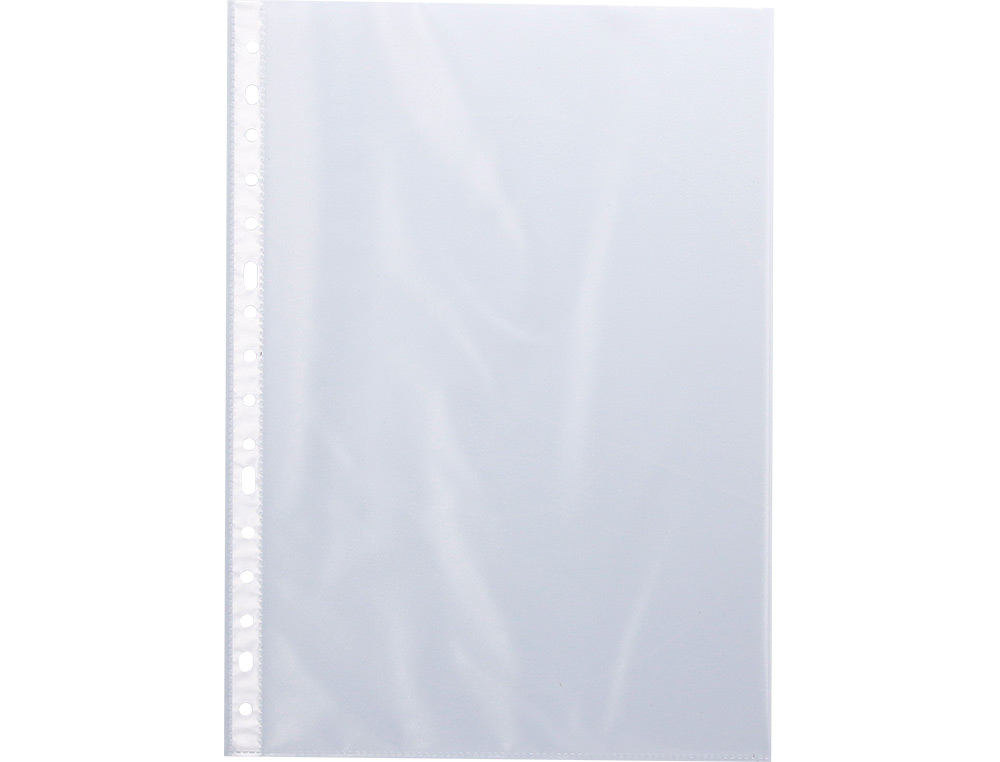 FUNDA MULTITALADRO Q-CONNECT DIN A4 100 MC CRISTAL BOLSA DE 100 UNIDADES