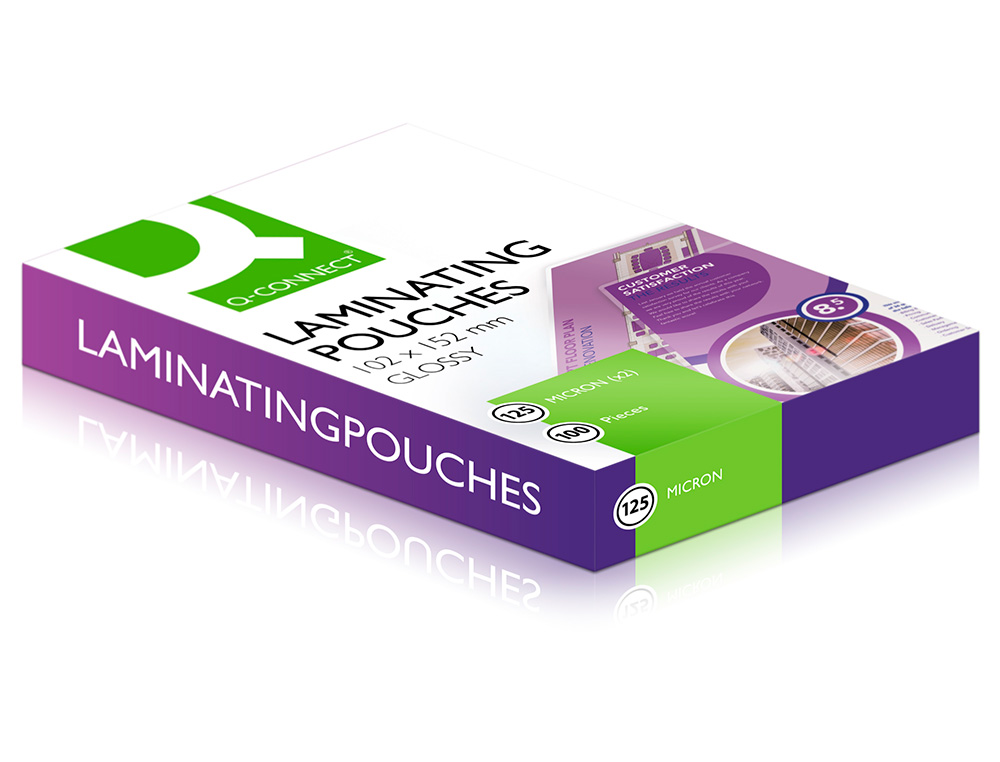 BOLSA DE PLASTIFICAR Q-CONNECT 102 X 152 MM 125 MC CARNET DE FUTBOL CAJA DE 100 UNIDADES