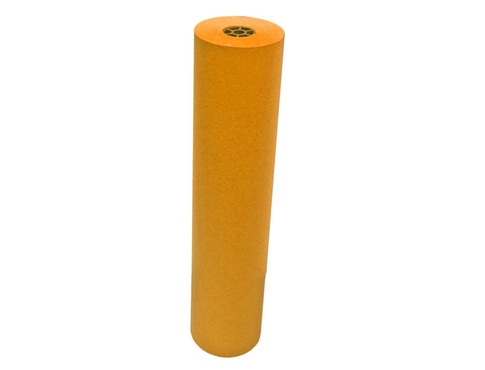 PAPEL KRAFT VERJURADO LIDERPAPEL NARANJA ANCHO 1 MT LONGITUD 150 MT GRAMAJE 65 GR PESO 10 KG