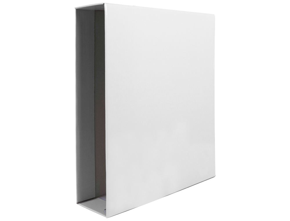 CAJA ARCHIVADOR LIDERPAPEL DE PALANCA CARTON FOLIO DOCUMENTA LOMO 75MM COLOR BLANCA